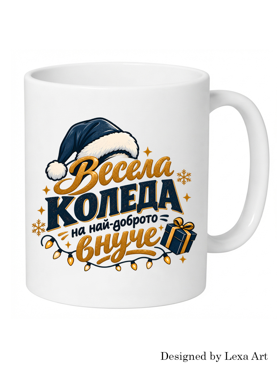 Коледна чаша за внуче "Весела Коледа" | Подарък от баба и дядо Коледна чаша за внуче "Весела Коледа" | Подарък от баба и дядо