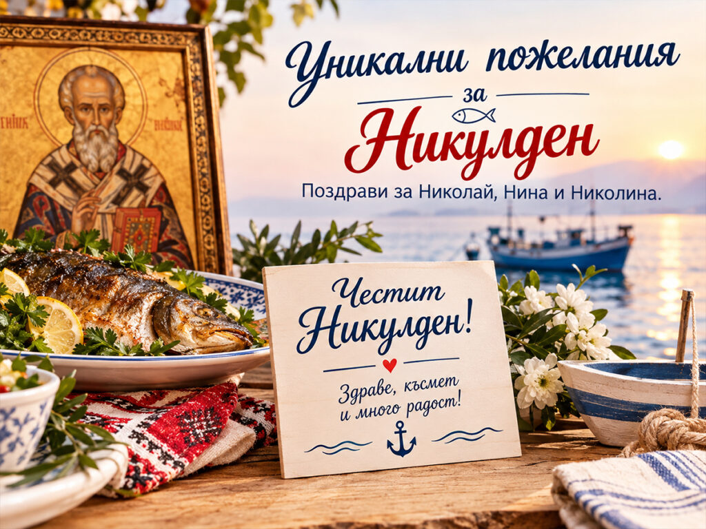 Уникални пожелания за Никулден. Поздрави за Николай, Нина и Николина.